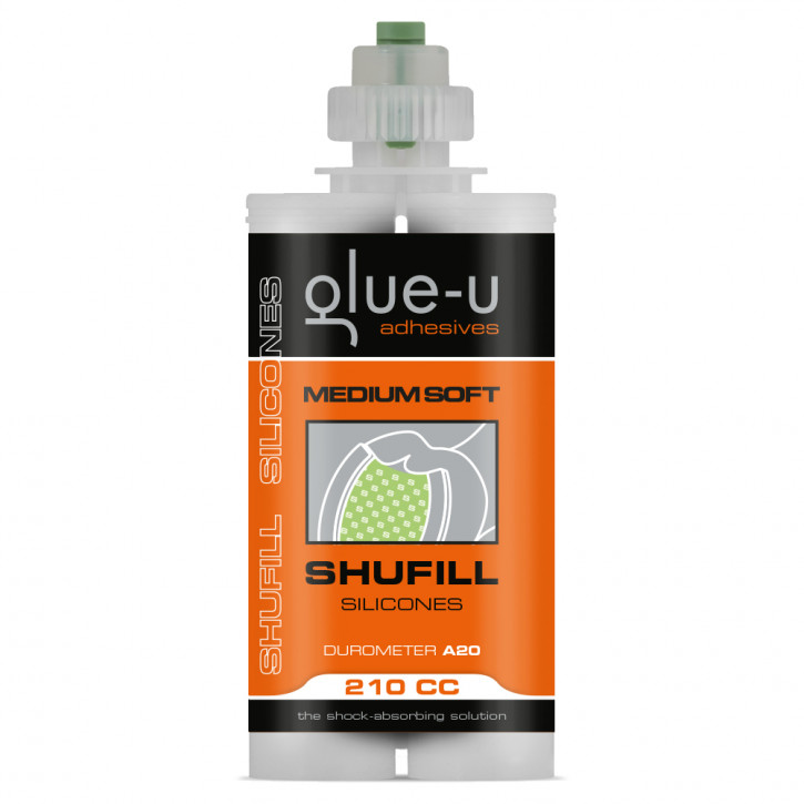 Hufpolster glue-u adhesives SHUFILL SILLICONES grün A20 medium soft 210 ml