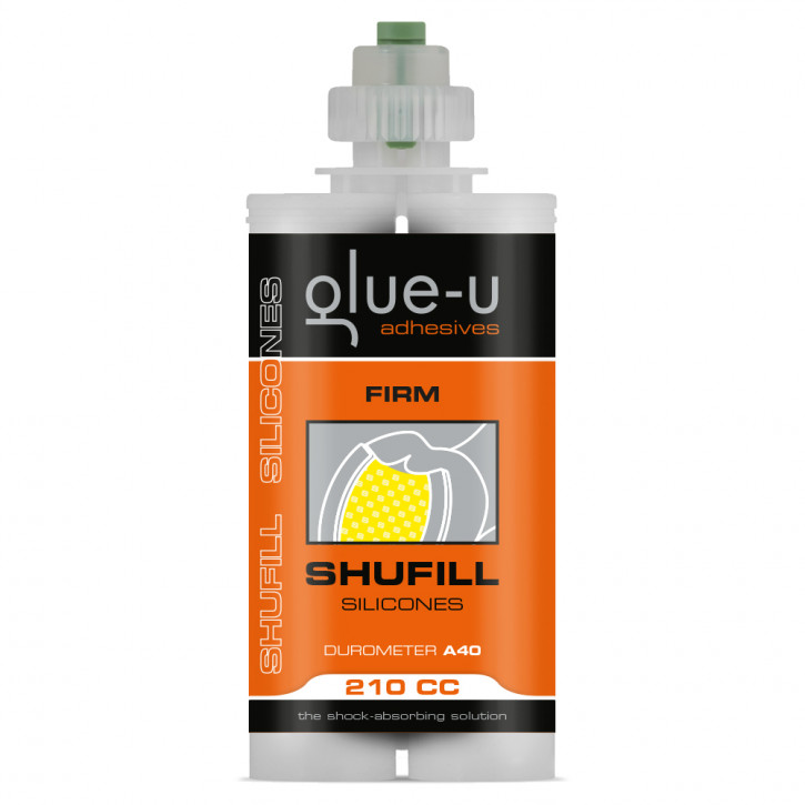 Hufpolster glue-u adhesives SHUFILL SILLICONES gelb A40 firm 210 ml